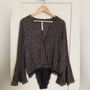 Flowy bodysuit blouse